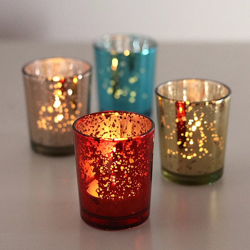 Candle Container Star Plating Silver Broken Candle Cup Candle Home Decoration Glass Candle Cup Decoration Candle Jar