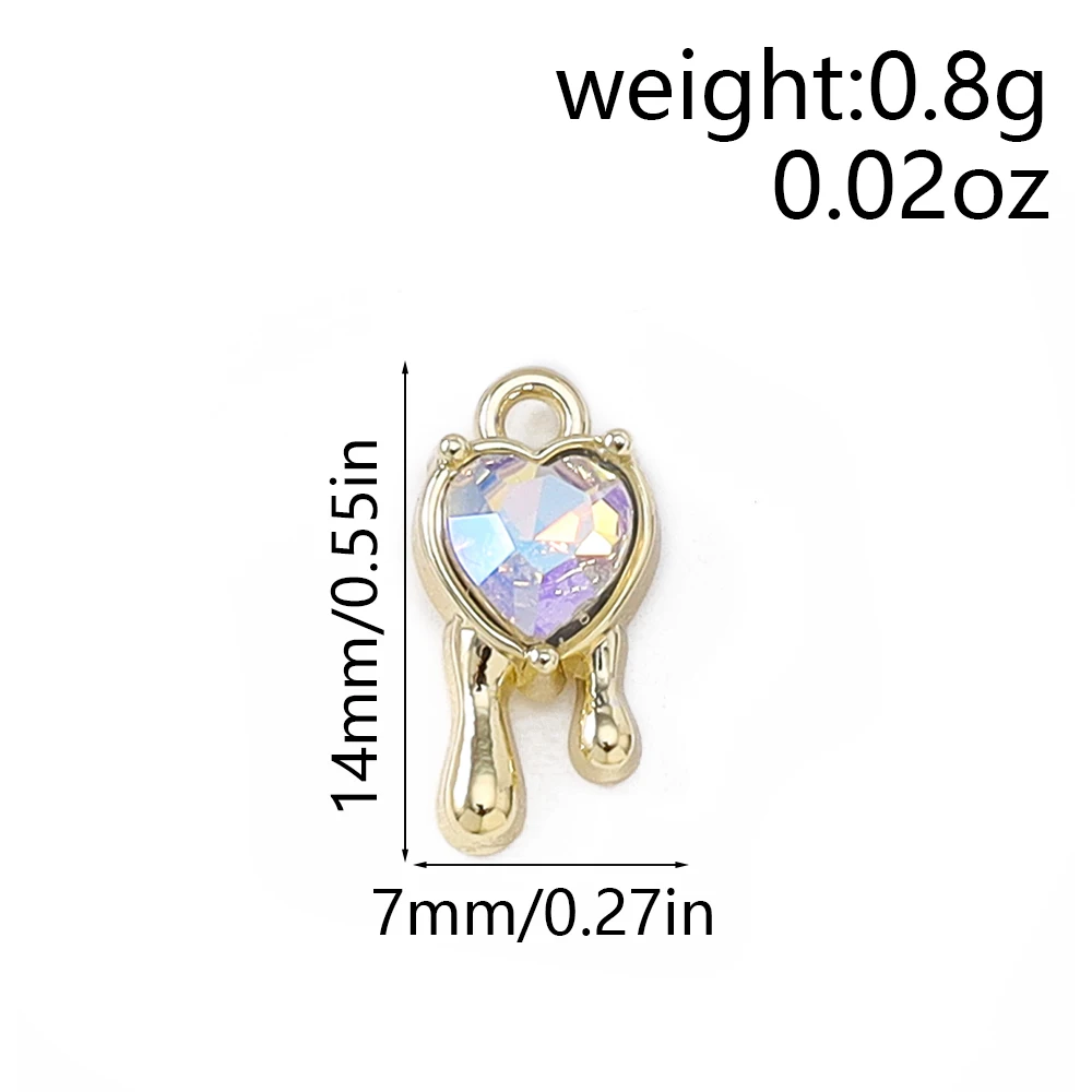 Leslie 5 Stück Modische Y2K Legierung Kristall Flüssig-Lava Herz Anhänger DIY Schmuckherstellung Charm Ohrringe Halskette Armband Zubehör – Detail 5