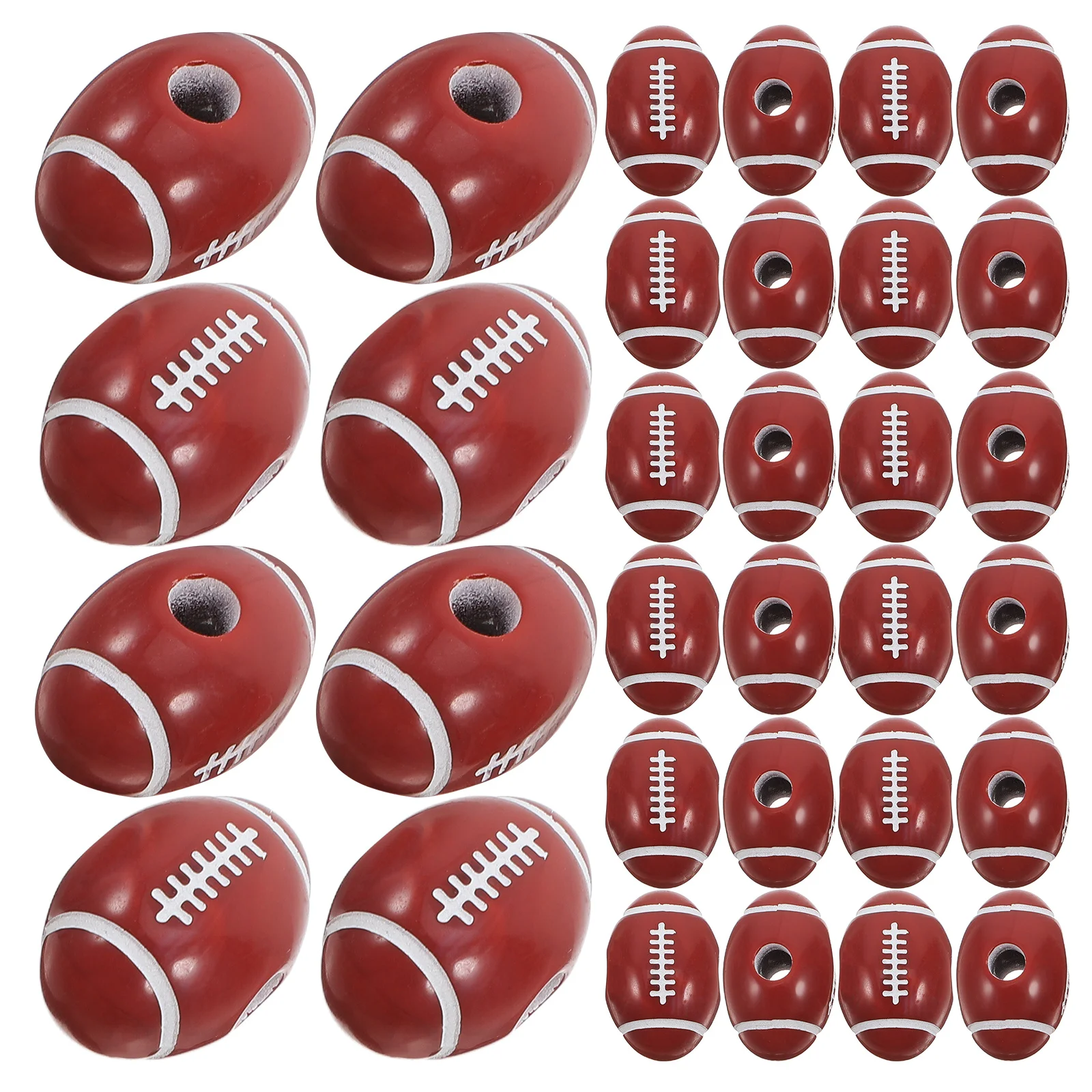 50 pçs bolas de rugby contas acrílico esporte espaçador contas soltas para diy jóias fazendo artesanato crianças educacional amarrando atividade decoração