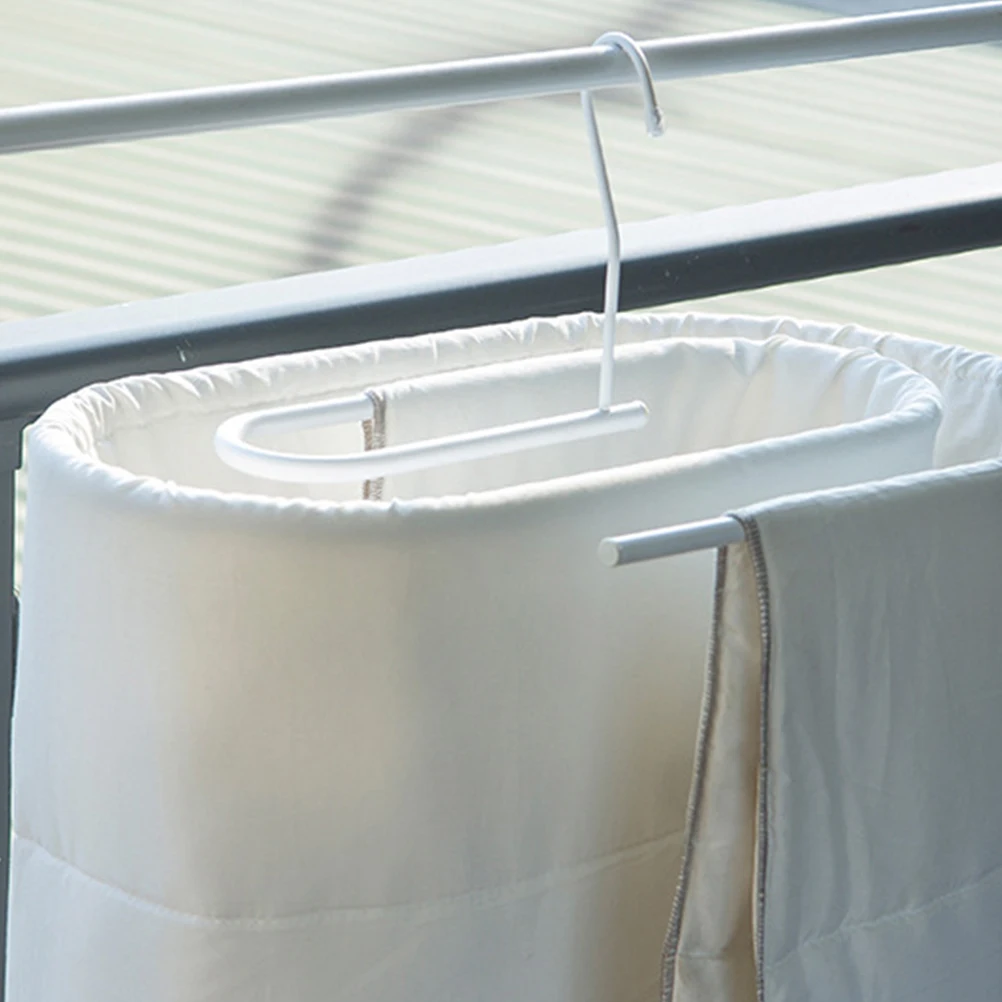

Drying Rack Quilt Clothes Racks Spiral Laundry Hanger Rail White Iron Pant Hangers Space Saving Heavy Duty