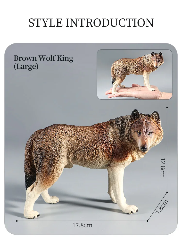 Lernspielzeug-Figuren-Set mit Waldtieren – Wolf, Fuchs, Hyäne, realistische Dschungel-Zoo-Tiermodelle, Weihnachtsgeschenk für Kinder – Detail 3