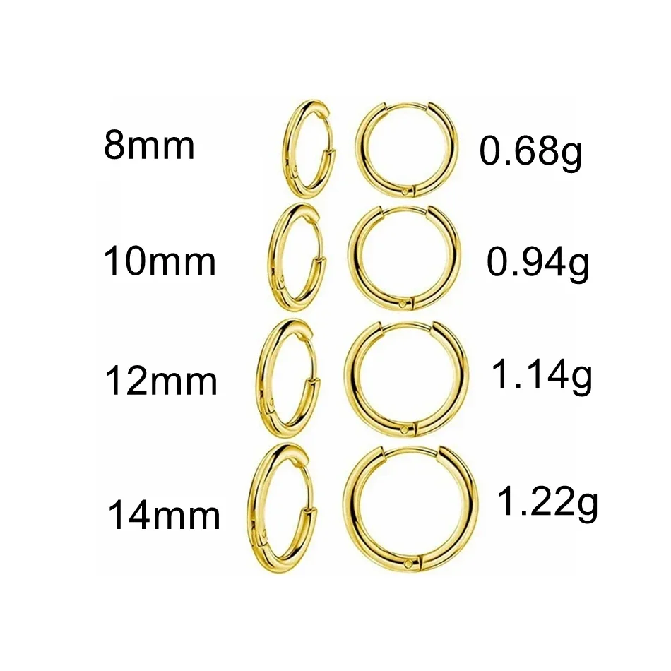2 قطعة G23 التيتانيوم هوب أقراط للرجال النساء فتاة 8 مللي متر 10 مللي متر 12 مللي متر 14 مللي متر دائرة مستديرة حلَق أذن هيبوالرجينيك الأولى ثقب المجوهرات