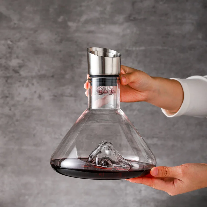 Wine Decanter 1.5L Decanter Wine Creative Transparent Iceberg Design Lead-Free Crystal Glass Wine Accessories Barware Decanters