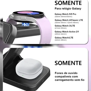 Samsung için taşınabilir kablosuz şarj cihazı, şarj istasyonu hızlı Qi Samsung, Galaxy Watch bir 5-Pro-4 S23 S22, Ultra ve 3'ü 1 arada güç bankasının en büyük satışlarından 12'si, samsung №4'ün indüksiyonu