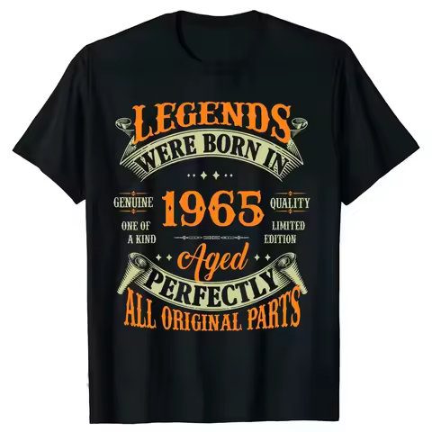 2025 Funny 60th Tee Vintage Legends Born in 1965 60 Years Old Party T Shirts Summer Birthday Gift Idea T-shirt Women Y2k Top