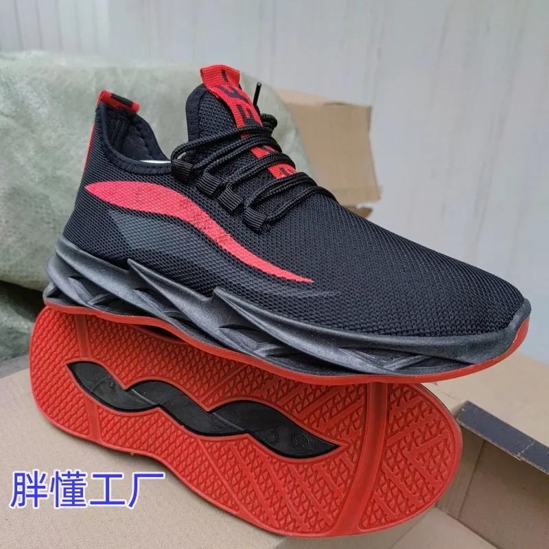 2022 Men Running Shoes White Shoes Tennis Summer Mesh Lace-up Footwear Breathable Stripe Men Fashion Sneaker Super Light