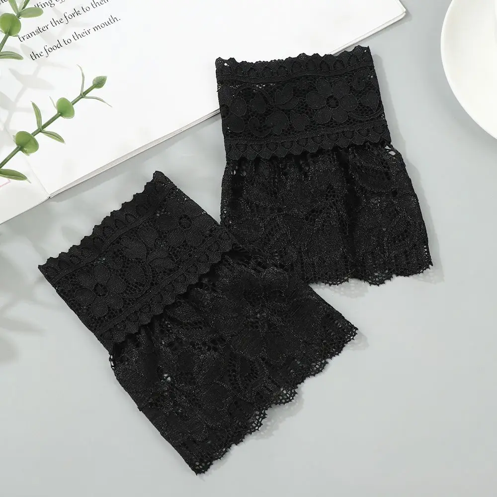 

1Pair Universal Arm Cover Sweater Decorative Gloves Fake Sleeve Detachable Sleeve Cuffs Lace Cuffs Ruffles Elbow Sleeve