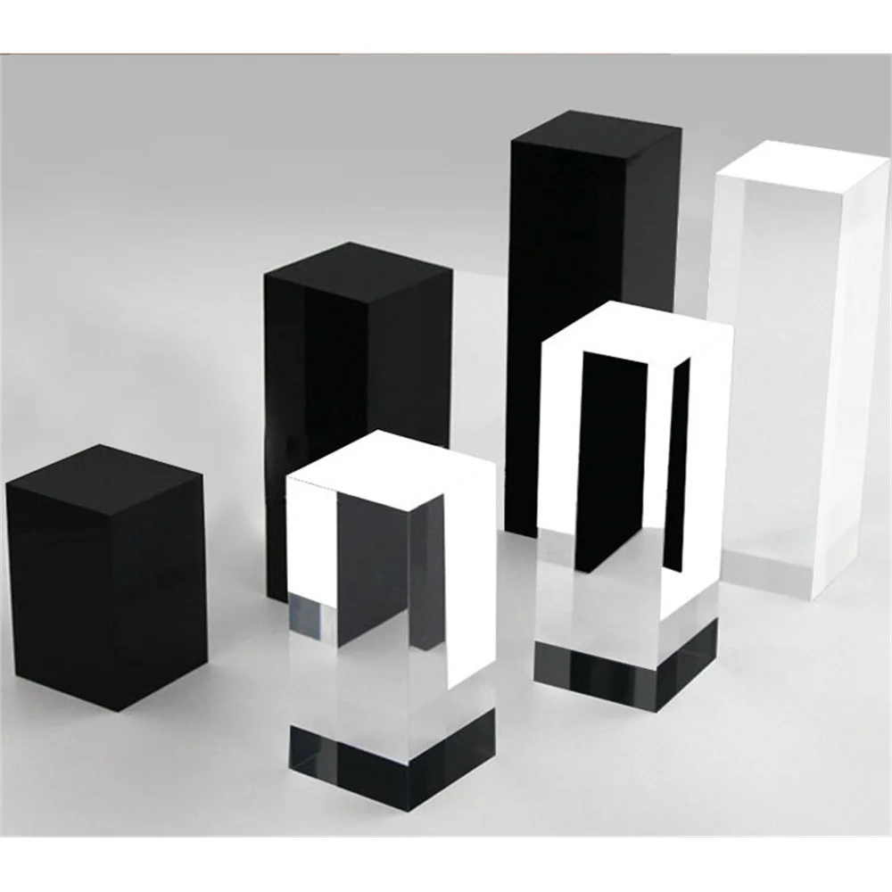 1pcs Clear Acrylic Display Stand Jewelry Shop Window Counter Label Holder Black Square Sign Rack