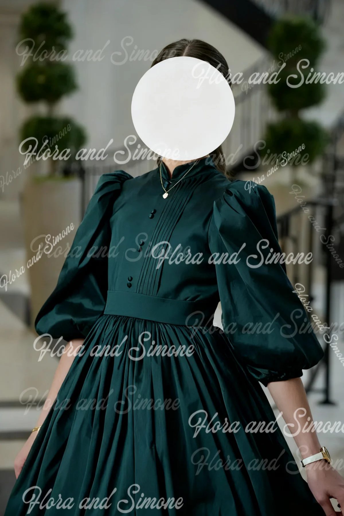 Customized Green Flower Girl Dress For Wedding Satin High Waist 3/4 Sleeves Puffy Kids Birthday First Communion Princess Gowns