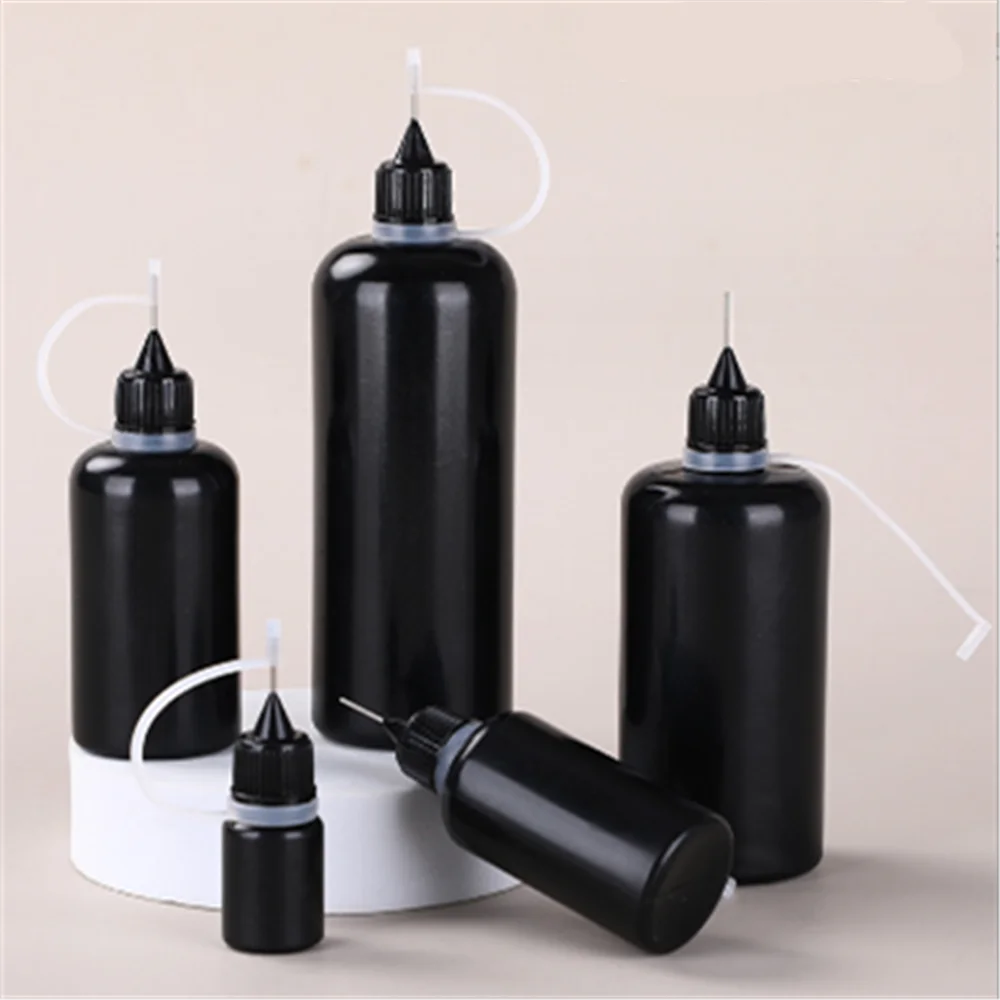 

50PCS Glue dispensing bottle with needle 10ml 50ML 100ML 20ML plastic bottle easy to add lubricating oil pigment bottle