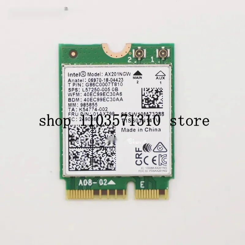 

M For Intel ax201 Bluetooth 5.0 7th button WiFi card xm201ingw 01ax798 sw 70073288 5w10v2577 5 l92724-005 l57248-005 l57250-0