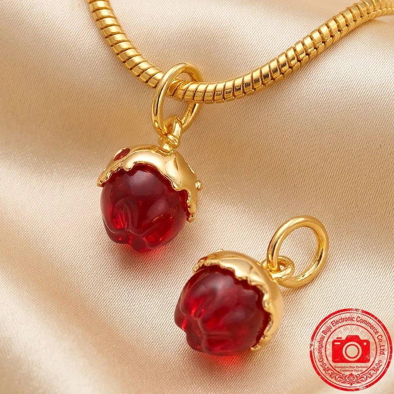 Original Charm Bead,Maple Leaf&Rose&Sea Turtle&Golden Tail&Christmas wreath Charm Bead,Fit Pendant Bracelet Women Jewelry Gifts