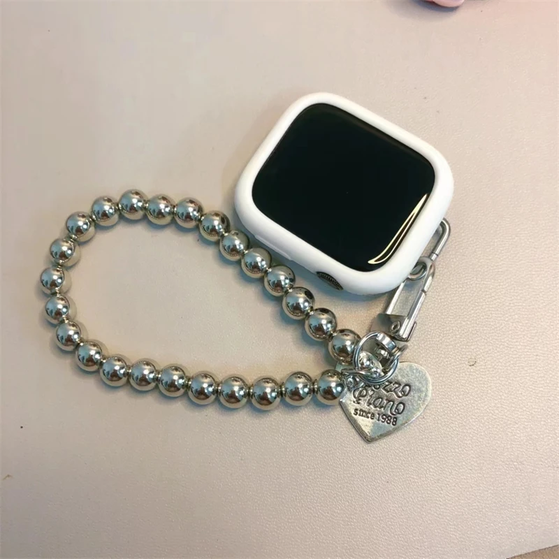 Metal Beads Bracelet For Apple Watch Band Ultra 49 44 40 45 41 38 42mm Protect Case For iWatch 4 5 6 SE 7 8 Strap Accessories