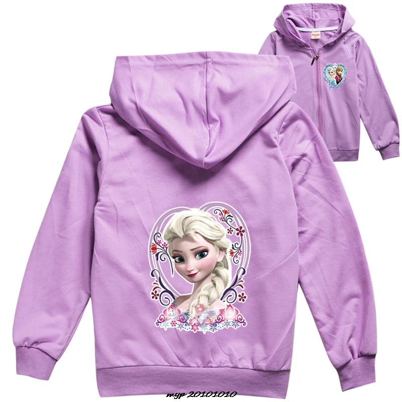 Frozen Elsa Clothes Kids Zipper Jackets for Girls Hooded Sweatshirt Baby Boy Hoodies Children Long Sleeves Sweater