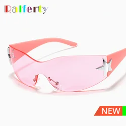 Rimless Kids Sunglasses 2025 Fashion Children Outdoor Sun Glasses Trend Designer Integrated Pink Girl Star UV Shades Eyepieces