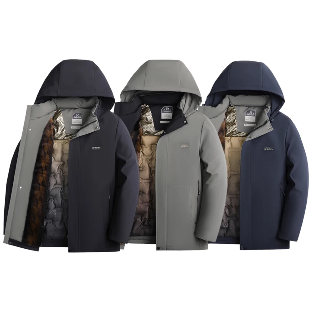 

New men's warm and casual winter jacket, thick and cozy windproof cotton jacket, men's winter fashion solid color sports jacket