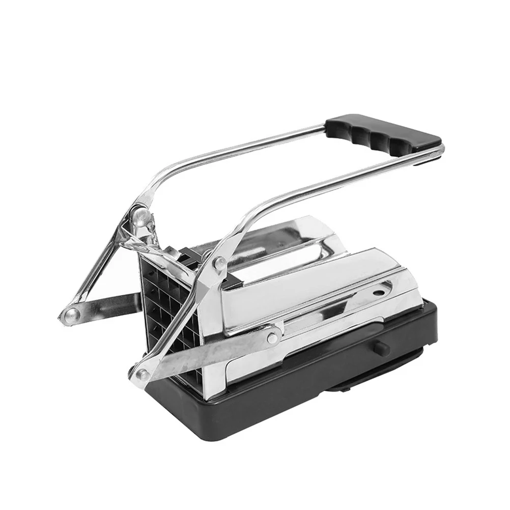 

Stainless Steel Potato French Fry Slicer Veggie Chipper Easy Clean Detachable Blade Kitchen BBQ Tool Silver Color