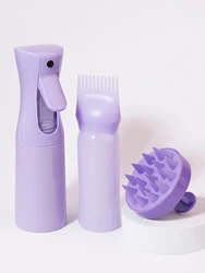 3pcs scale comb hair bottle shampoo brush spray bottle set hair styling tool used for home and salons Special for real hair wigs
