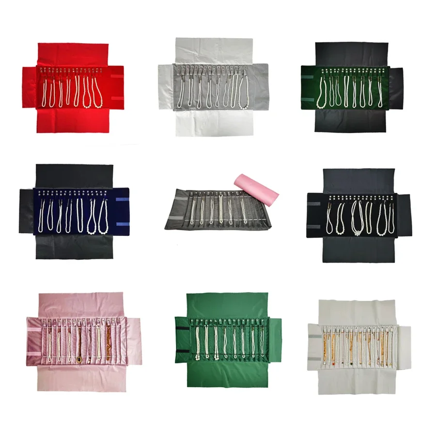 

Travel jewelry storage roll bag, made of velvet material, with a high-end appearance and convenient use, suitable for necklaces and bracelets (excluding jewelry)