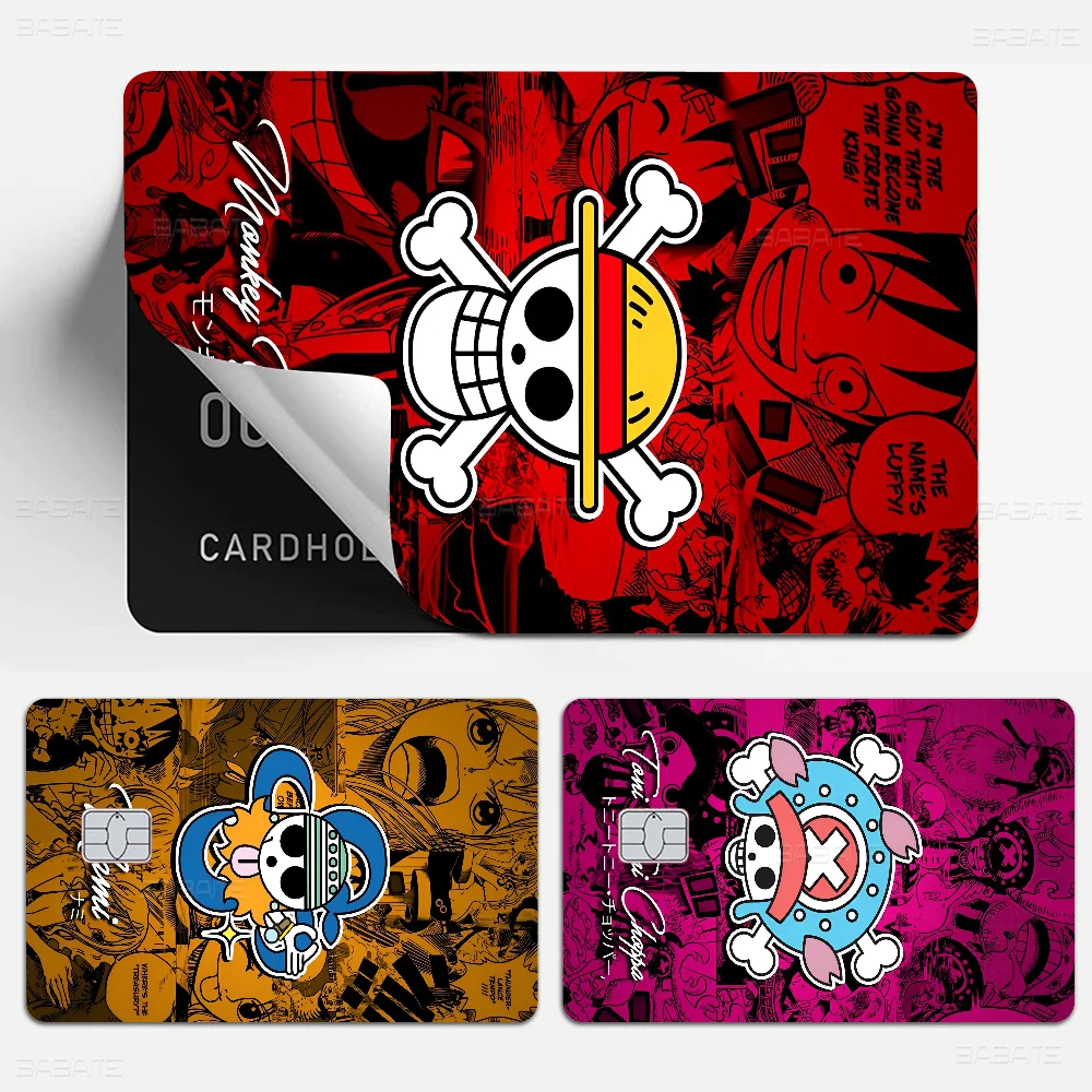 Japanese Anime One P-Piece Credit Card Skin Stickers No Adhesive Residue Water Proof For VISA Credit Card Subway Access Card