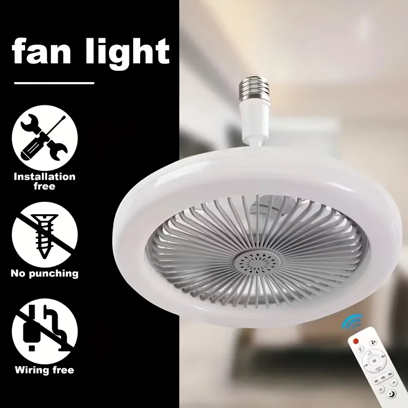 Ceiling Fan Light, with Light And Remote Control, Room Decor, Adjustable In All Directions,  Base Ceiling Fan Light, Fan