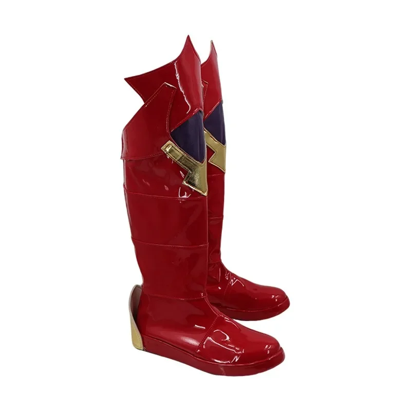Lapis Cosplay Shoes Anime Accessories Cosplay Props Halloween Carnival Red Boots PU Shoes Big Size Custom Made