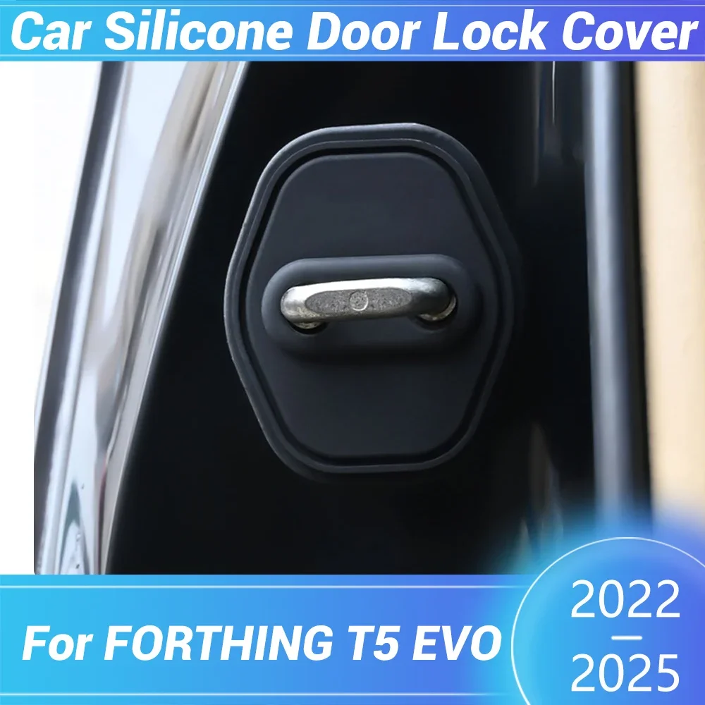 

For FORTHING T5 EVO 2022 2023 2024 2025 Auto Door Latch Anti-collision Car Door Lock Silicone Buckle Protector Cover Accessories