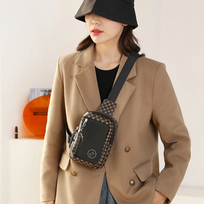 Casual Business Schulter Tasche für Männer PU Leder Umhängetasche Breiten Gurt Umhängetaschen Plaid Designer Männlichen Sling Taschen – Detail 17