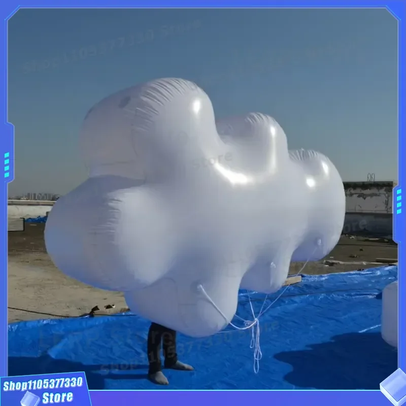 Custom White Helium Balloon Cloud Inflatable Decoration for Events Party Wedding Customizable Logo Printing High Quality