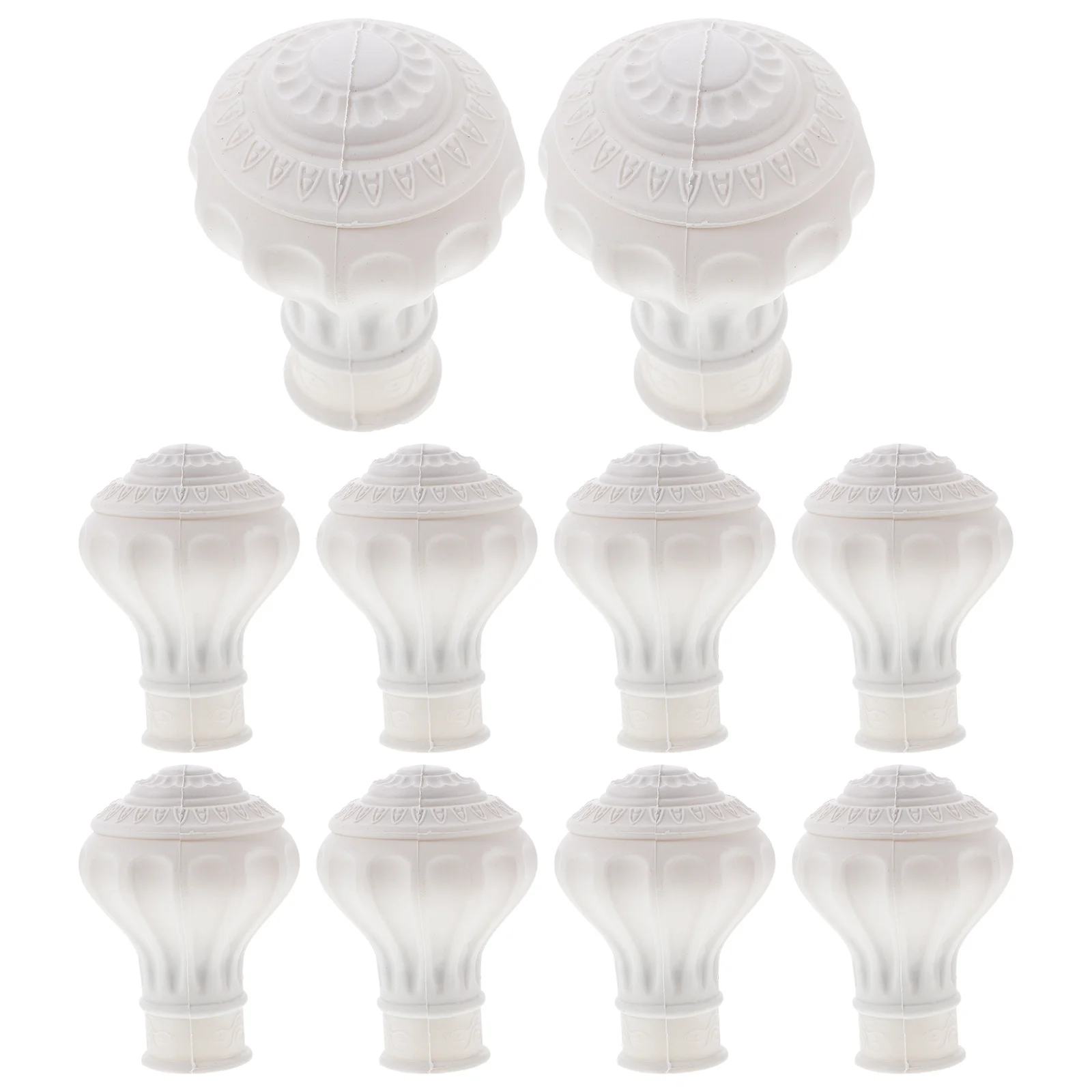 12 szt. Plastikowe końcówki do zasłon, stylowe ozdobne końcówki, łatwy montaż bez użycia narzędzi, nakładki na drążki do zasłon do domu i hotelu.