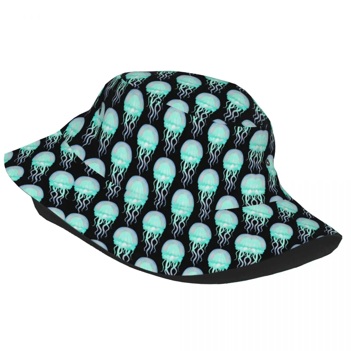 Light Blue Jellyfish Bucket Hat Men Women Unisex Fashion Summer Fisherman's Hat