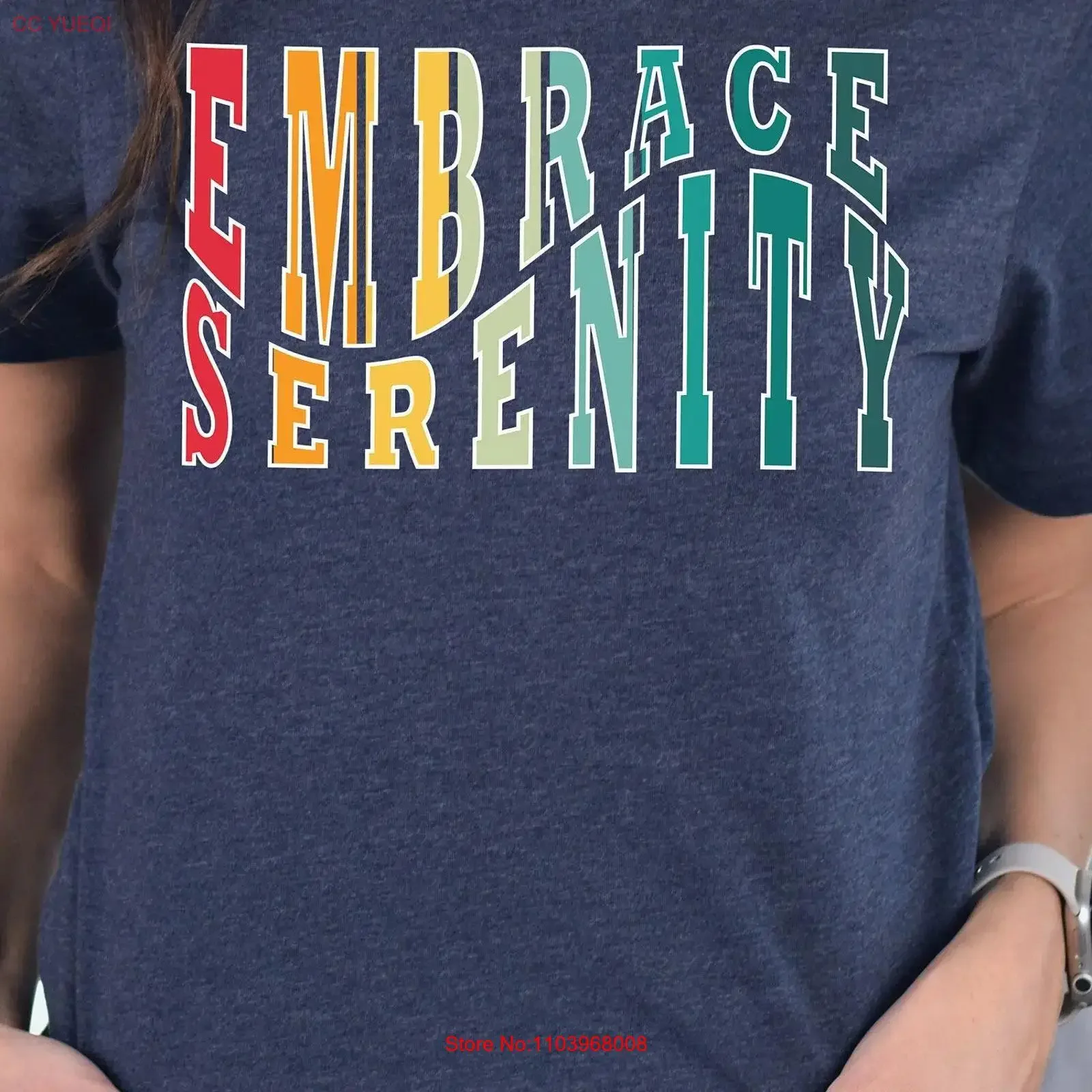 Embrace Serenity T Shirt Vintage Peace Groovy Boho pour femmes vintage lavé vêtements de créateur unisexe élégant