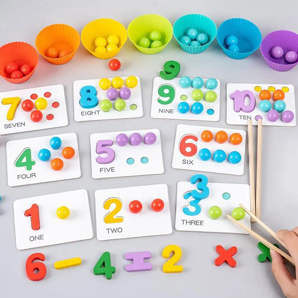 ของเล่นลูกปัดเสริมพัฒนาการ ฝึกการนับเลข ฝึกการเรียงสี ของเล่นเสริมทักษะ X8S0