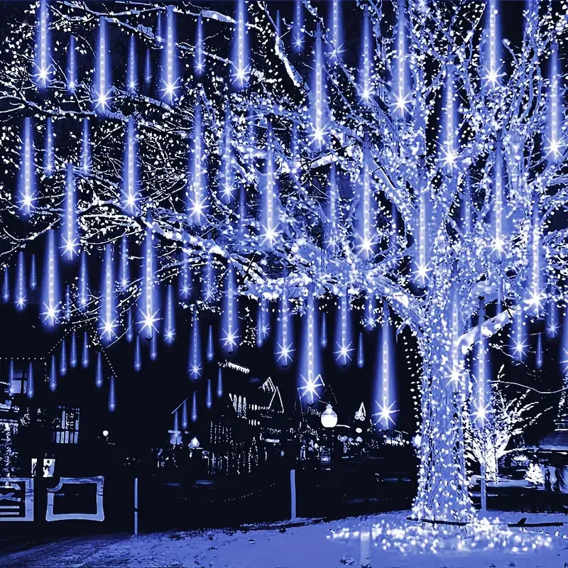 

Meteor Shower Lights Outdoor Hanging Ice Pillars 30CM Waterfall String Lights 8 Modes Suitable for Christmas and New Year
