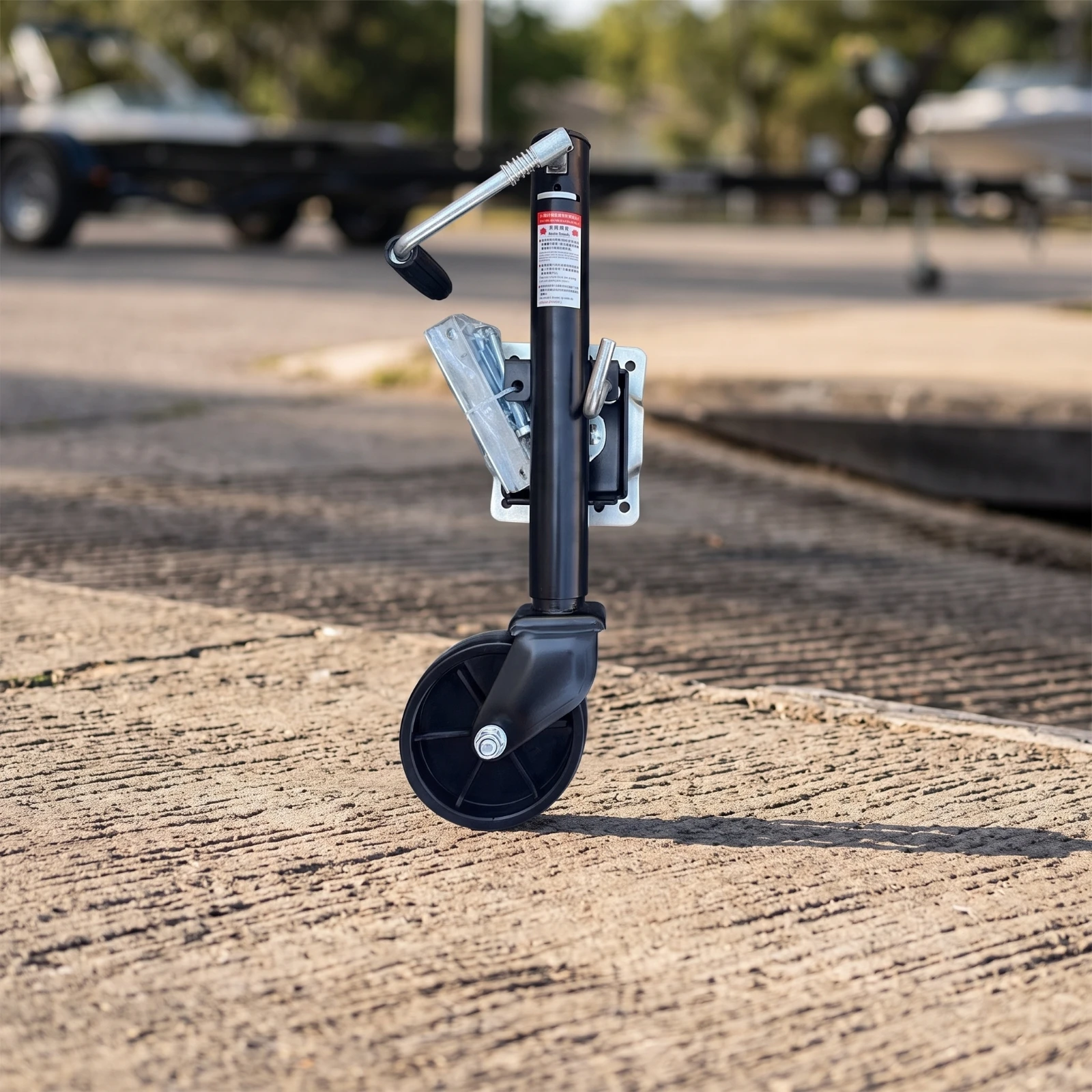 Trailer Jack Wheel Swivel Trailer Jack Wheel with Hardware Heavy-Duty Easy Installation for Utility Trailers, Towing