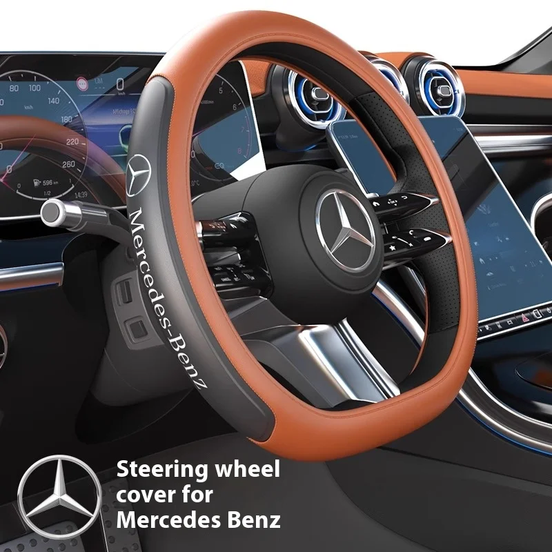 

Car AntiSlip Leather Steering Wheel Cover For Mercedes-Benz A C E S V R Class AMG GLA GLC GLK Vito SL ML Sprinter SLK Viano CLA