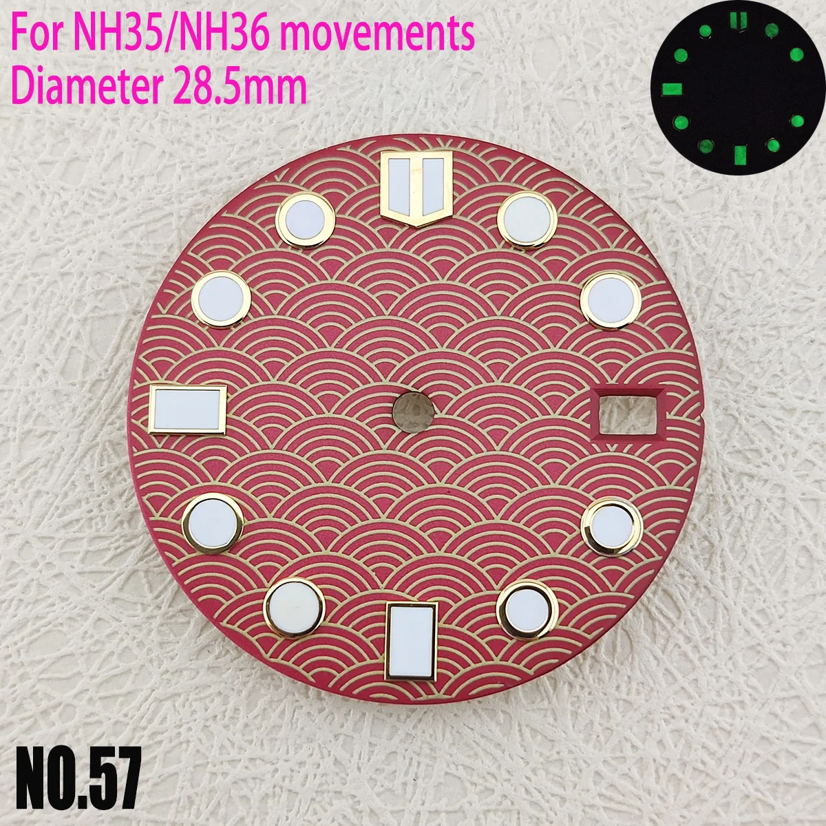 28.5mm Watch Dial Custom LOGO Laser Printed Name/logo Watch Dial NH35 Watch Dial NH35 Case Suitable for NH35/NH36 Movements