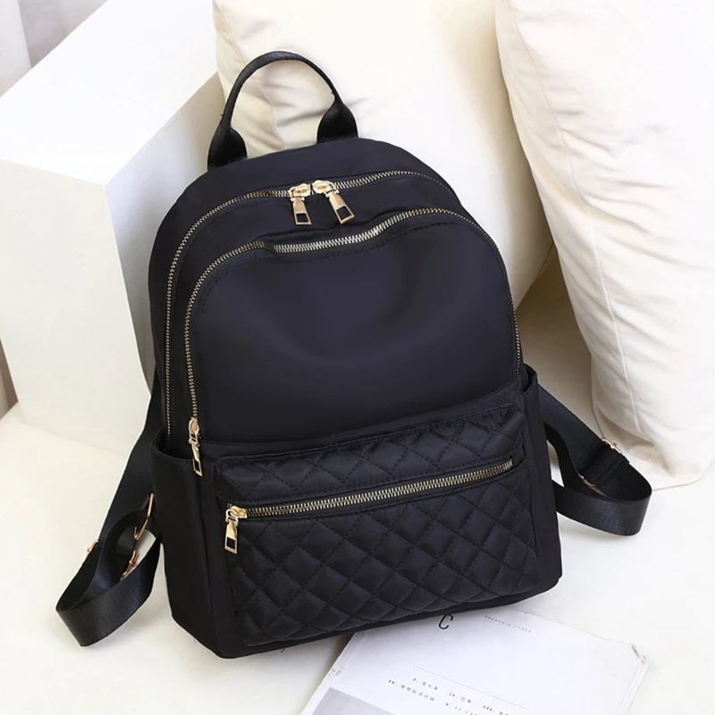 2024 Fashion Waterproof Oxford Backpack Women Black School Bags for Teenage Girls Large Capacity Fashion Travel Tote Backpack