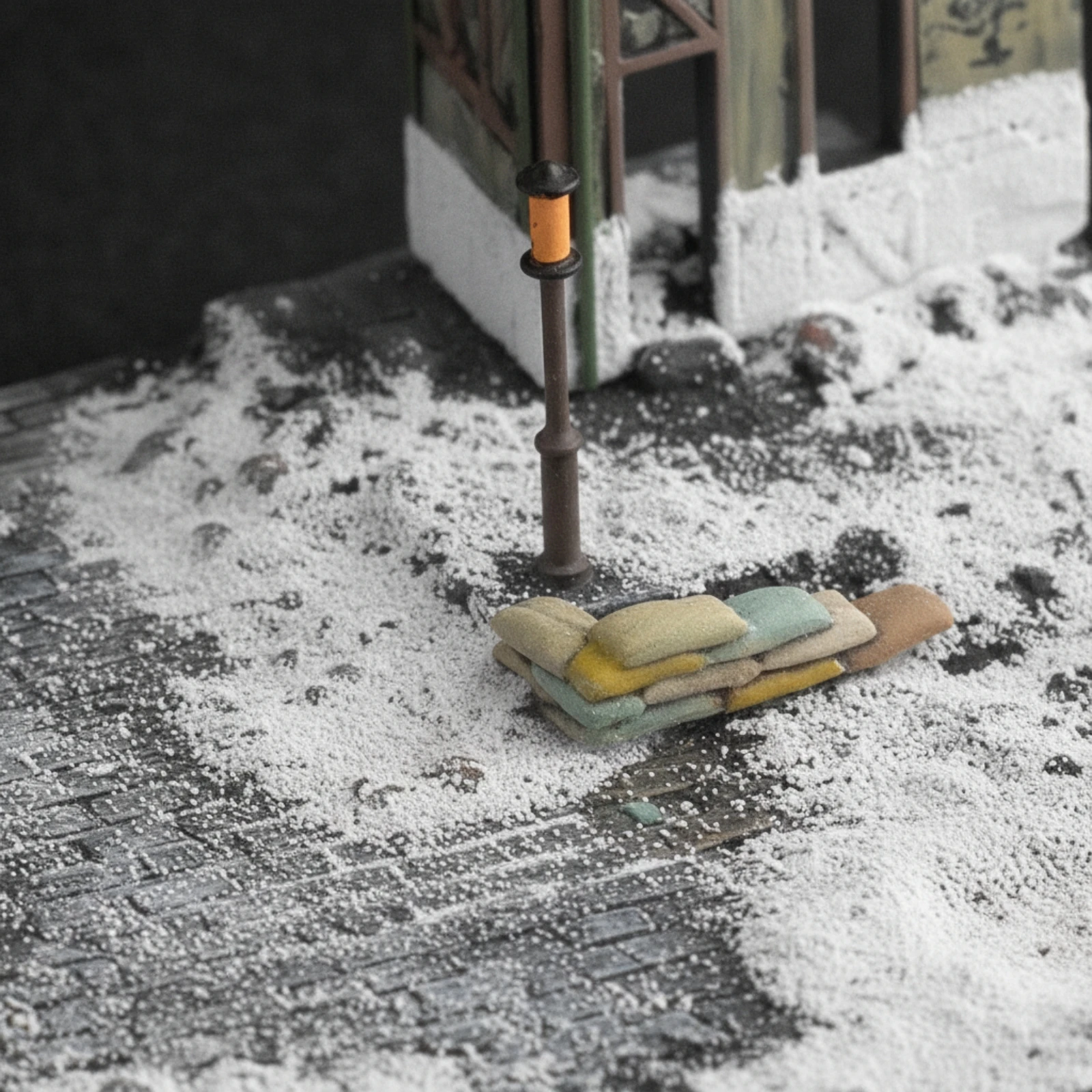Diorama Base Weathered Battlefield Diorama Miniature Scene with Ruined Building Realistic Scenic Platform Compact for Hobbyists