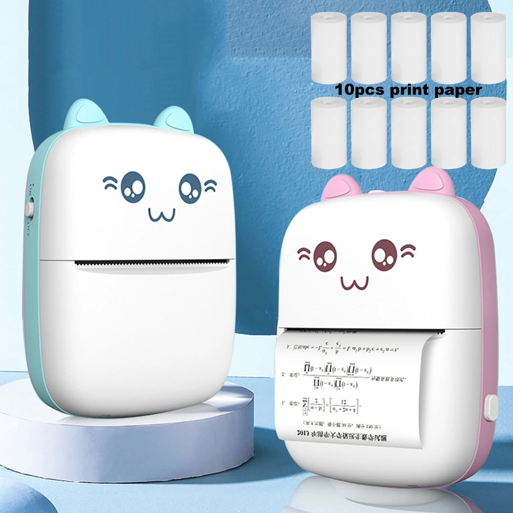 Sem fio mini impressora térmica portátil gato impressora de bolso impressora impressora impressora térmica impressora de impressão térmica térmica para bluetooth android ios