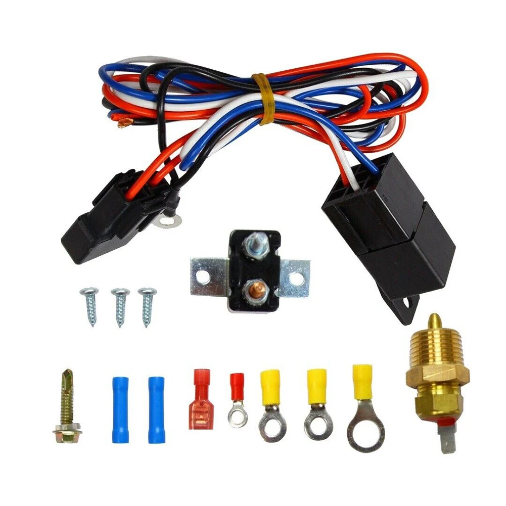 

175-185 40A Electric Engine Fan Thermostat Temperature Relay Switch Sensor Kit For A Wide Range Of Engine Models Including 265