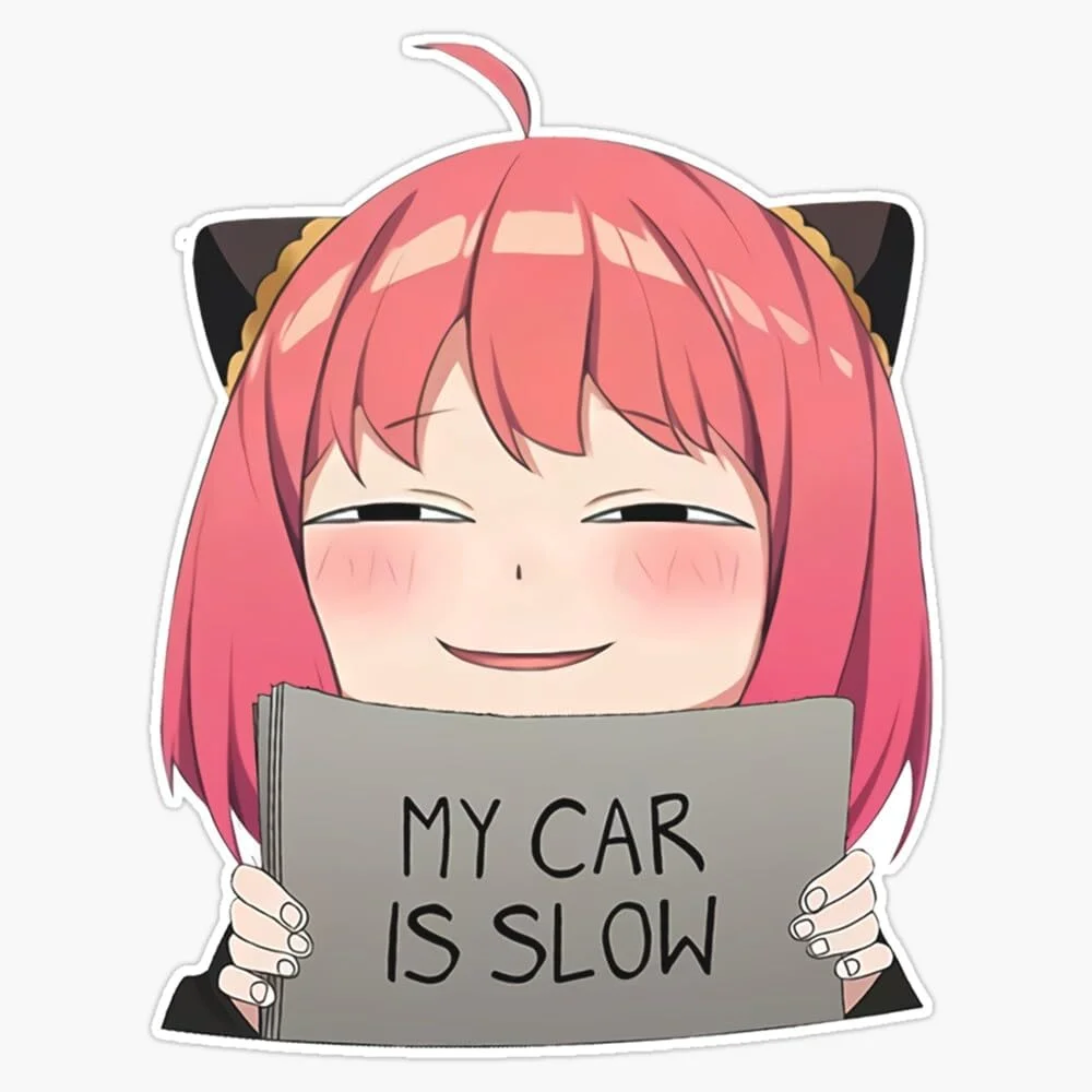 Anya Smug Face Car Warning Vinyl Sticker Waterproof Bumper Sticker Laptop Window