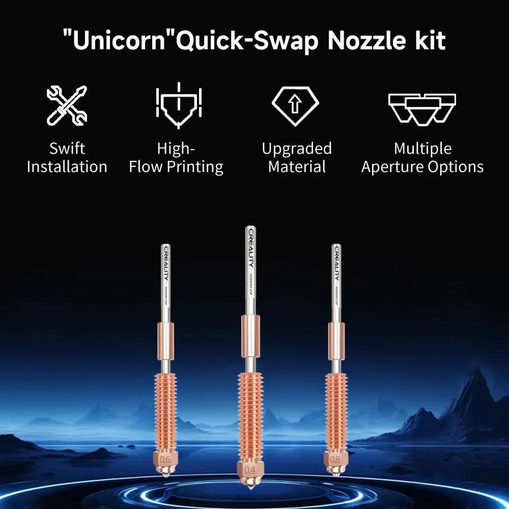 Creality K1 Max_K1C_Ender-3 V3 Unicorn Quick-Swap Nozzle Kit Sock gift Swift Installation High-Flow Printing Upgraded Material