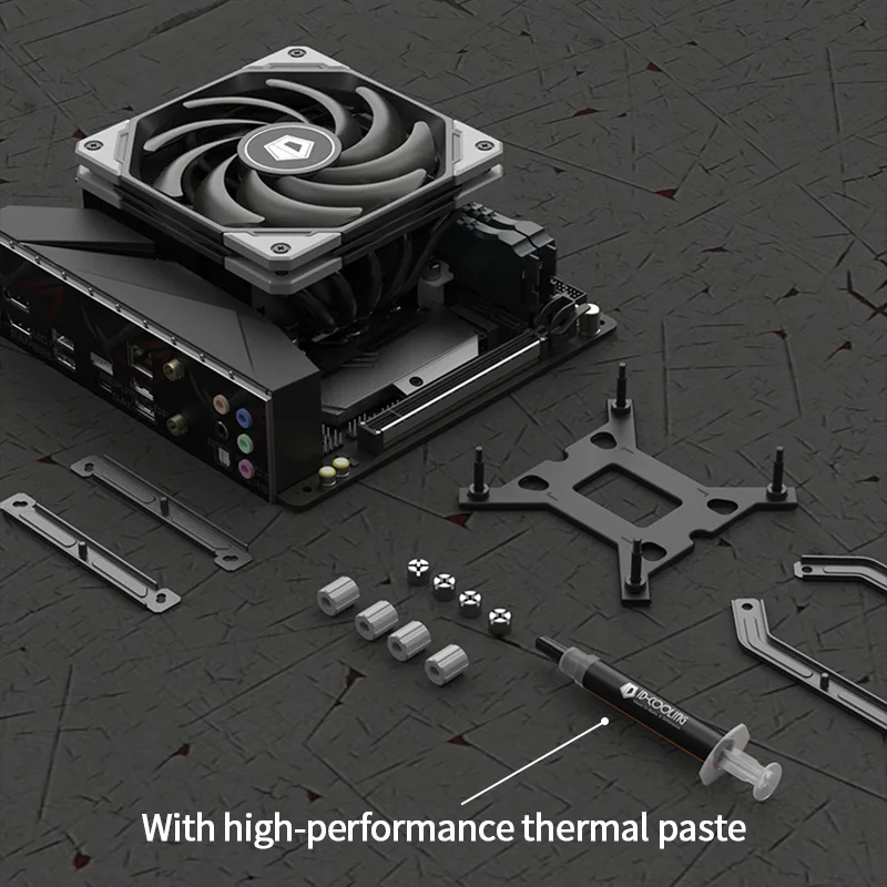 Imagem -05 - Radiador de Refrigeração a ar Id-refrigeração Is55 para Cpu 5heatpipe Down Pressure Lga1200 1700 115x Am4 Am5 Mini Itx Compact Platform