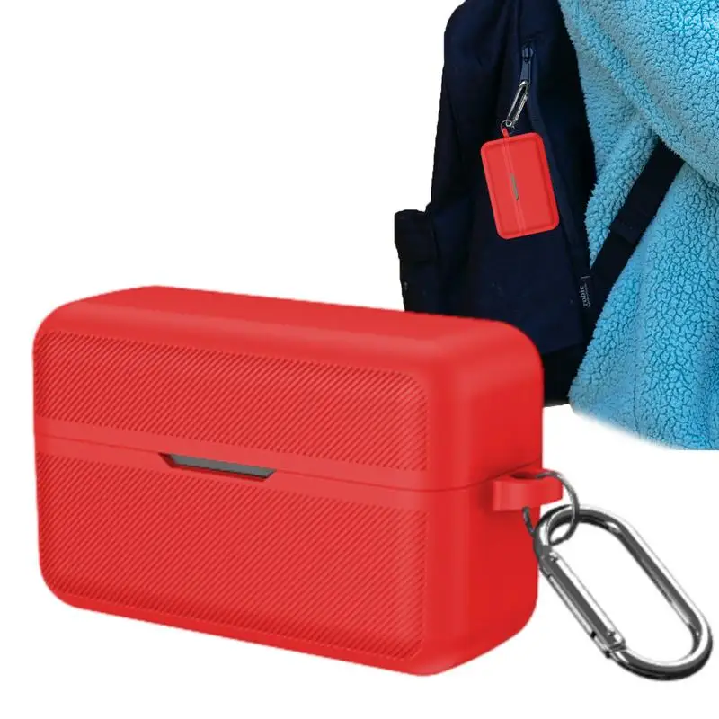 Capa protetora de silicone macio capa protetora pele capa para compatível com microfone sem fio à prova de choque com mosquetão chaveiro