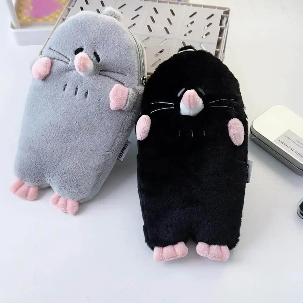 New Durable 3D Mole Pencil Case Cute Plush Stationery Storage Bag Large Capacity Creative Cute Doll Stationery Case Makeup Pouch