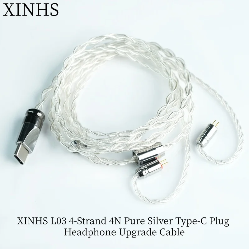 

XINHS L03 4-pack 4N pure silver Type-C plug headphone upgrade cable MMCX/0.78mm 2Pin/IE900/QDC/TFZ, customizable 8-core