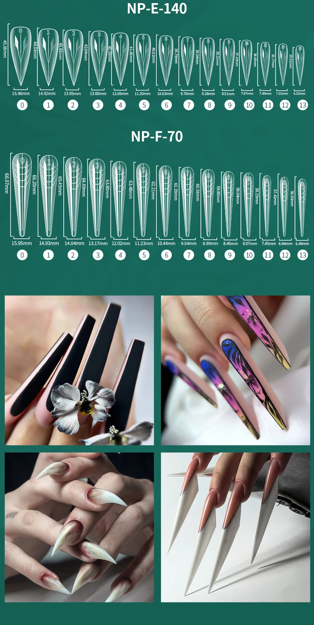 Nailpop Dual Form Formen für Poly-Gel-Nagelverlängerungsset, mehrere Formen, wiederverwendbar, perfekt für DIY-Nagelkunst und Salongebrauch, 70/140 Stück – Detail 7