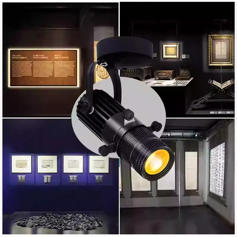 Lampu Sorot LED COB RMWIN-Shopping Mall Spotlights KTV, Mode Variabel, Fokus Dapat Diatur, 15W, Lampu Langit-langit, Lampu Tracking