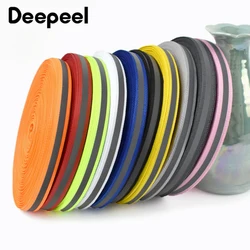 50Yards Deepeel 10mm Reflective Nylon Webbing Backpack Strap Pet Rope Garment Decorative Ribbon DIY Crafts Sewing Accessories